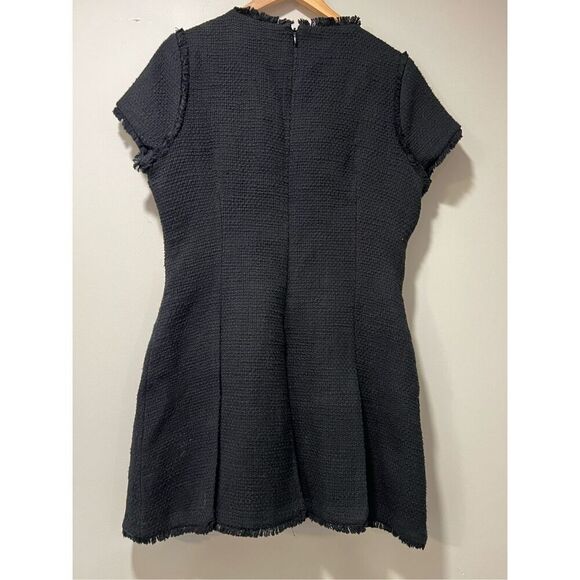 Cinq à Sept Women's Black Nova Tweed Short Sleeve Fit & Flare Dress Size 14 NWOT - Picture 8 of 11